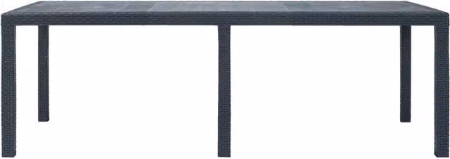 Tavolo da Giardino Antracite 220x90x72 cm Plastica Stile Rattan 45608