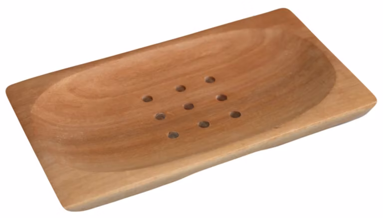 Portasapone classico in legno di mogano - Rettangolare