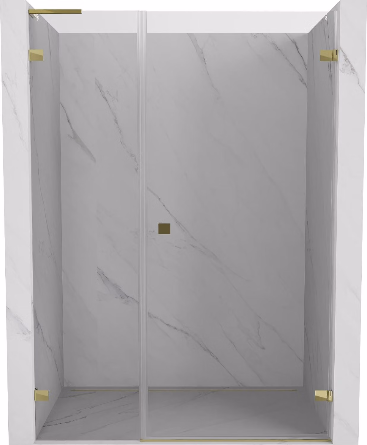 Mexen Lunar-B L porta doccia a battente destra 145 cm, trasparente, oro - 832SL-145-050-50-00-P