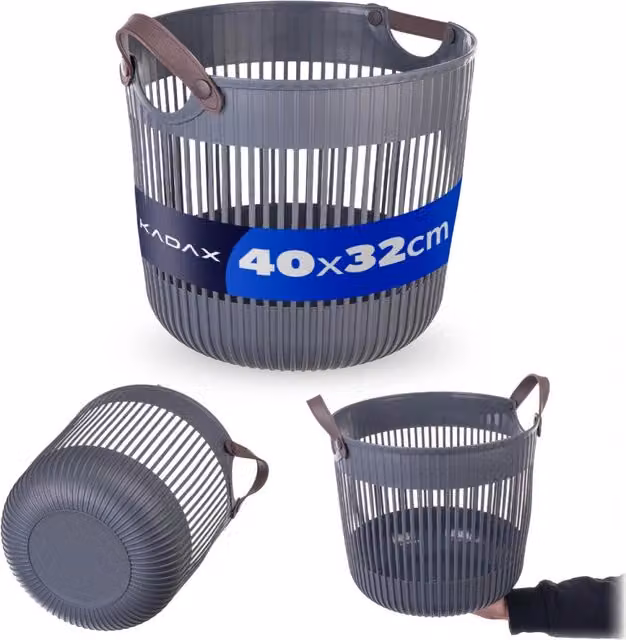 Cesto KADAX LARO antracite con maniglie L: 35 cm, P: 33 cm, H: 38 cm – 1