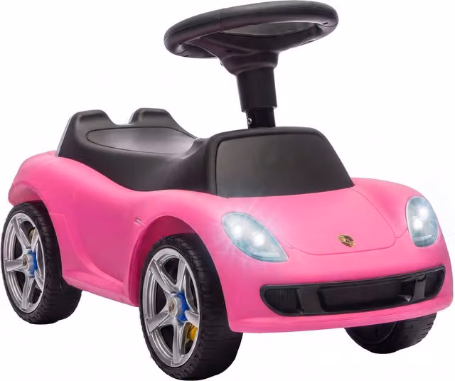 Auto cavalcabile Porsche AIYAPLAY per bambini da 18 mesi a 3 anni con clacson, luci e suoni, Rosa