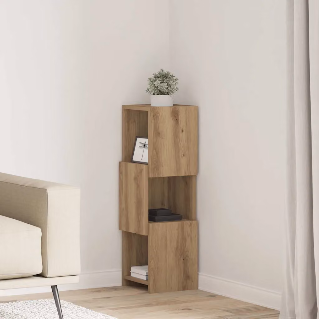 Mobile angolare vidaXL in legno ingegnerizzato marrone per soggiorno L/P/H: 25,5 x 25 x 80 cm