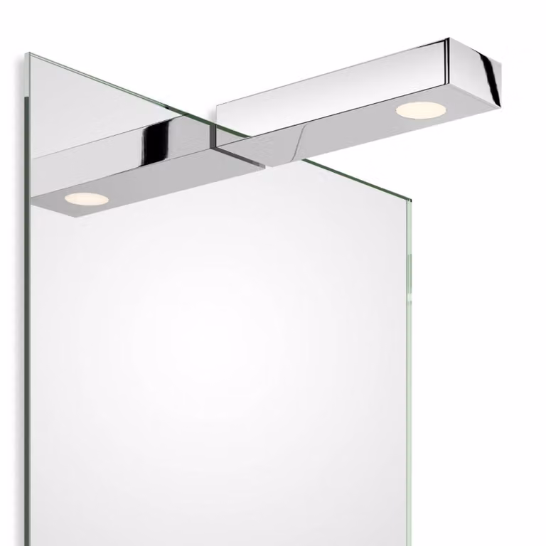 Decor Walther Flat 1 lampada LED da fissare, cromo, Cromo / Argento, Bagno, Metallo, Applique