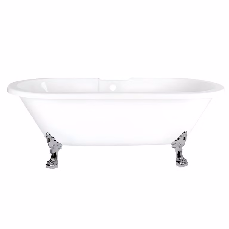 Vasca da Bagno Centro Stanza Classica in Acrilico 1750mm x 770mm - Cromato - Piedini ad Artiglio di Leone