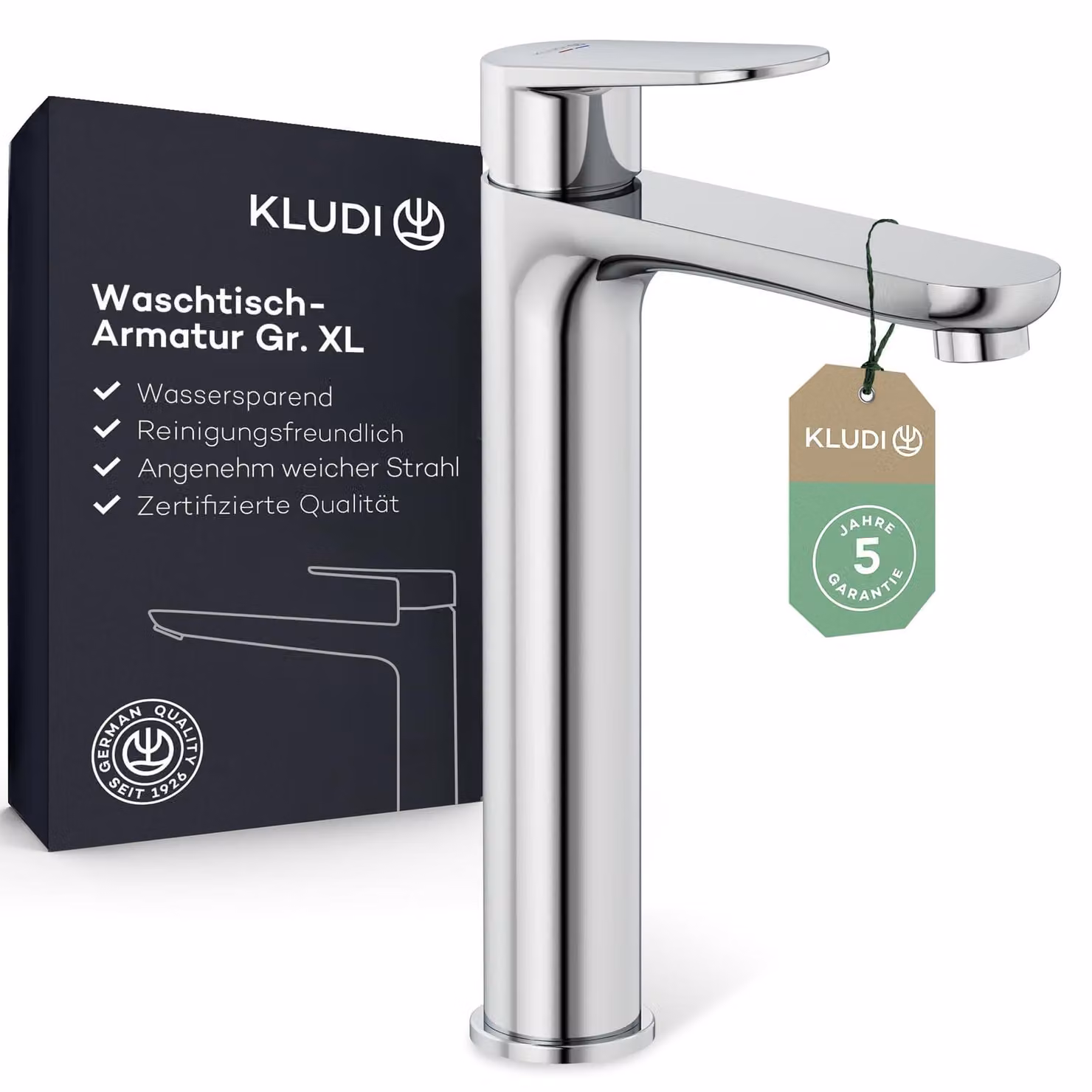 Miscelatore per lavabo, altezza del beccuccio 210 mm, a risparmio idrico, cromato