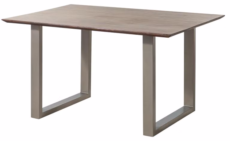 MASSIVMOEBEL24 | tavolo da pranzo in legno di Acacia 160x90x76 grigio scuro laccato SWISS EDGE