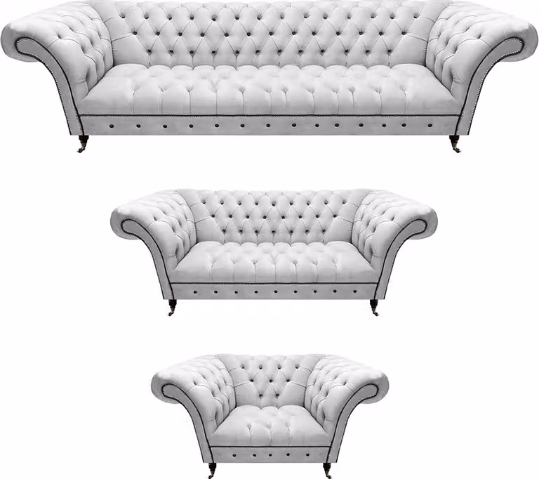 Design Möbel Sofa Komplett 3tlg Modern Polstersofa Sofagarnitur Chesterfield