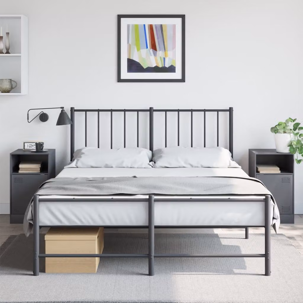 Comodino moderno vidaXL in metallo antracite L/P/H: 34,5 x 39 x 62 cm