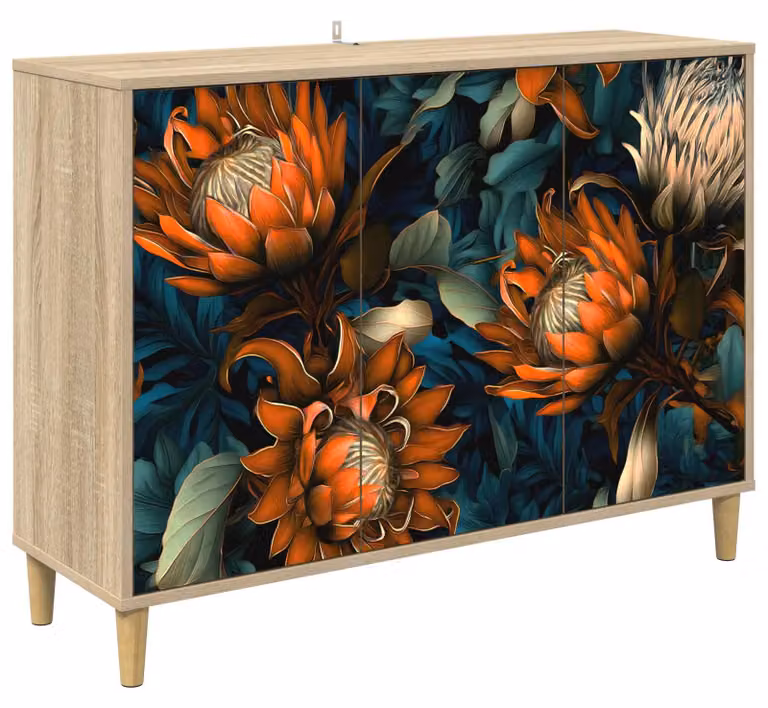 Mobile contenitore LOCHEM Sonoma, dimensioni 102 x 33 x 75 cm, realizzato in materiale composito di legno