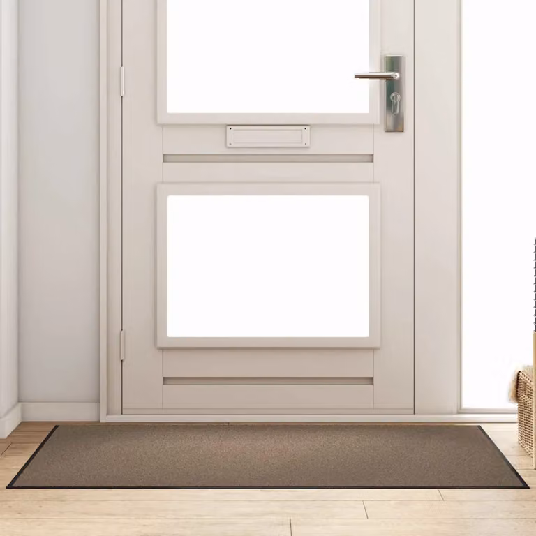 Tappetino moderno vidaXL rettangolare in poliammide, beige, nero e grigio, L: 90 cm, P: 150 cm
