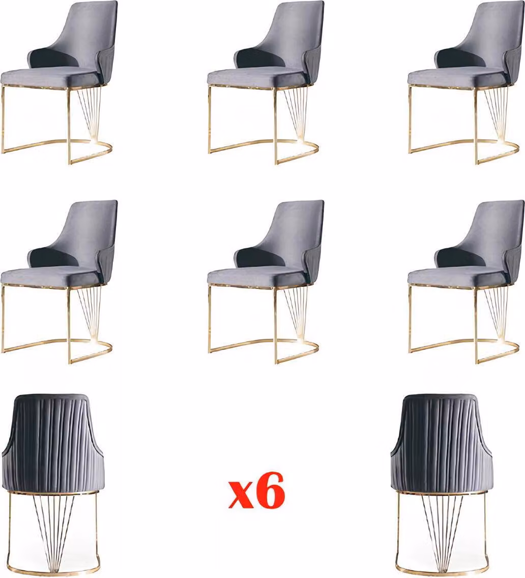 Gruppen 6x Stühle Sessel Lehn Polster Hotel Textil Garnitur Stuhl Set Sets