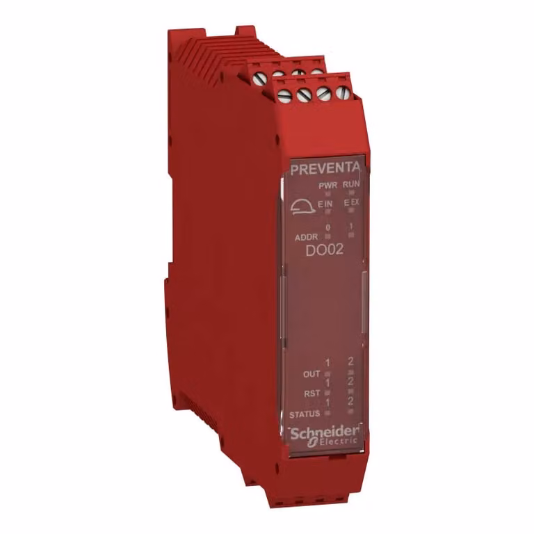 Modulo di espansione uscite Schneider Electric Modicon XPSMCM, 2x 2 A, coppie di uscite OSSD di sicurezza, morsetti a vite XPSMCMDO0002