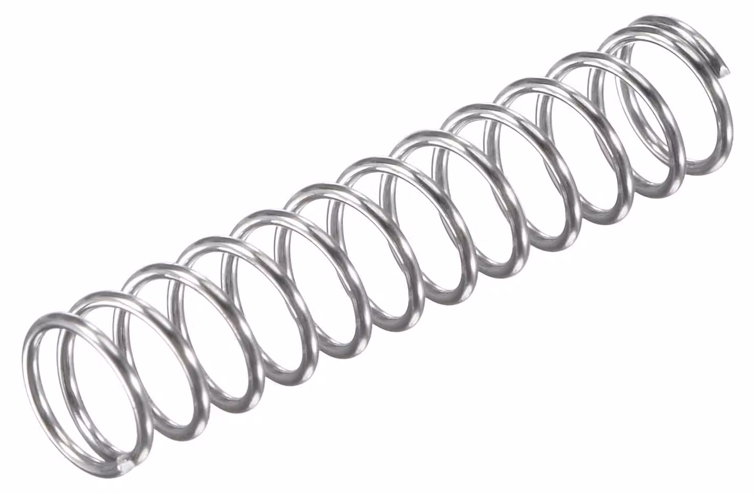 Molla a compressione, 8x0,8 mm, acciaio inossidabile 304, 21 mm compressa, 35 mm libera, confezione da 10 pezzi.