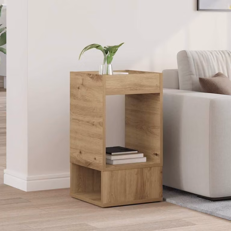 vidaXL Tavolino moderno in rovere color marrone L/P/H: 30 x 30 x 56 cm