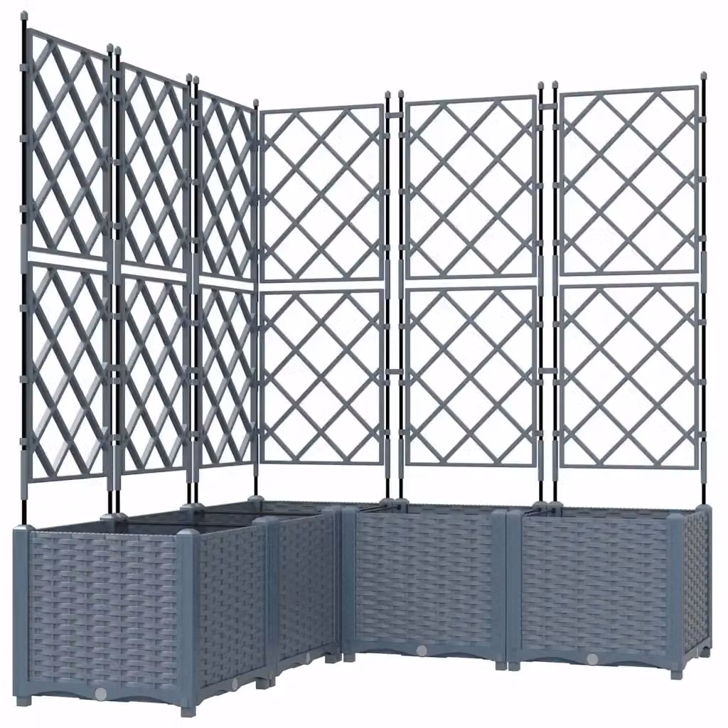 Set di 5 fioriere da esterno vidaXL in acciaio grigio, L/P/H: 120 x 120 x 143 cm – 2