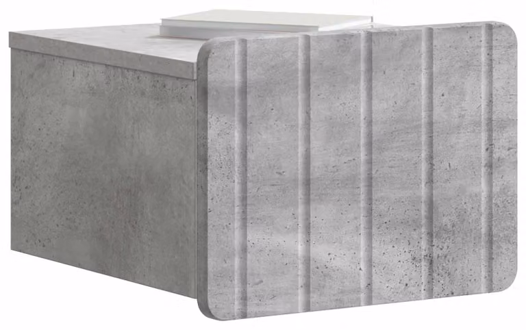 Mobiletto da notte a muro Grigio Cemento 33 x 34,5 x 24 cm