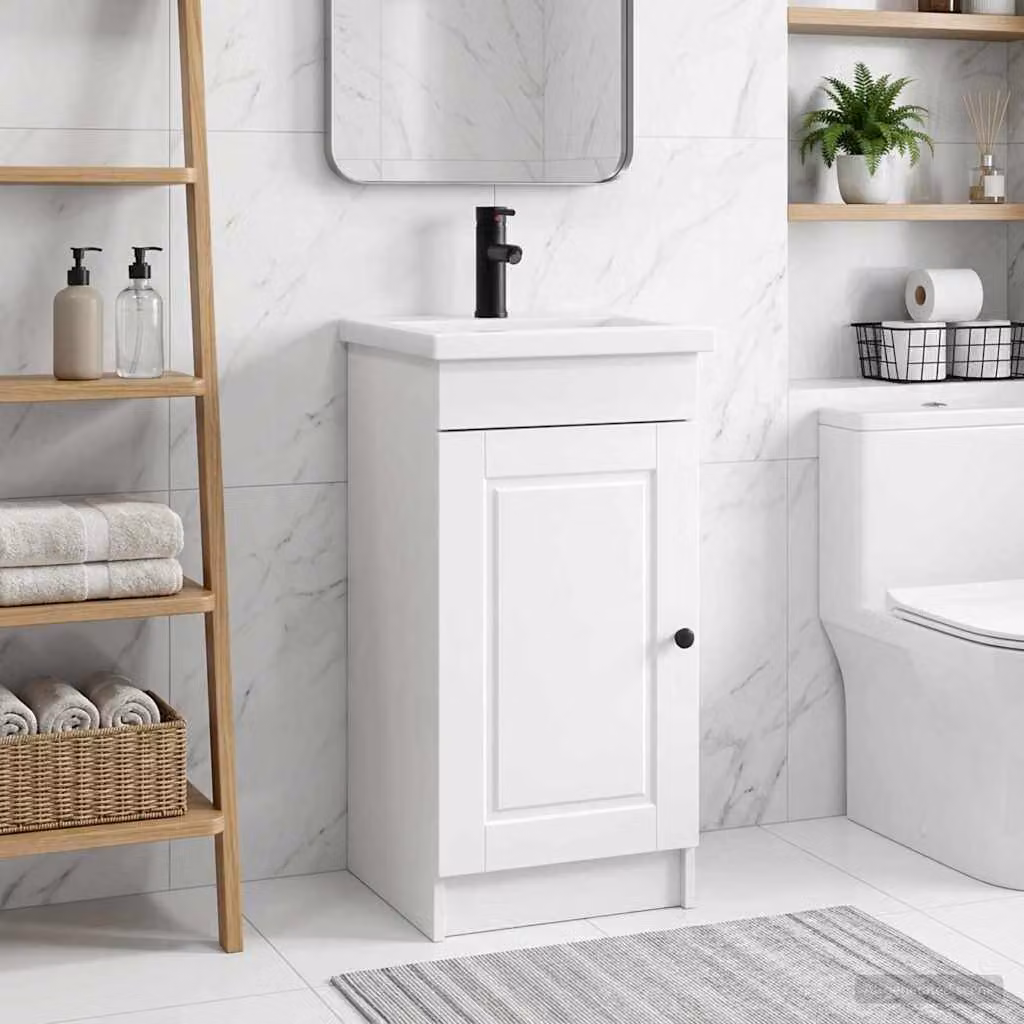 Mobile da bagno con lavabo vidaXL Bianco L: 42 cm, P: 40 cm, H: 84,5 cm
