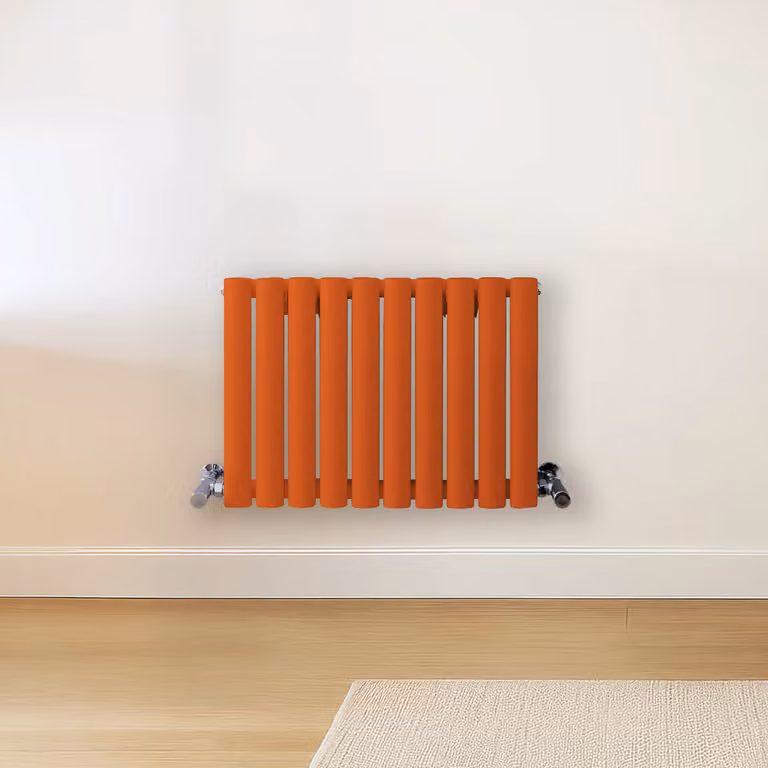 Radiatore di Design Orizzontale  Arancione (Sunset Arancione) -  400mm x 590mm  - Pannello Doppio  - Revive