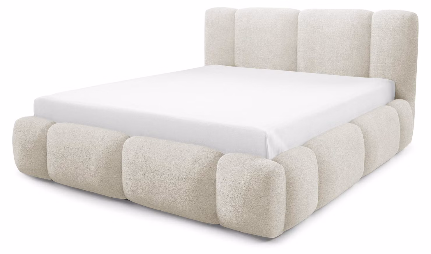 Letto imbottito con contenitore integrato, modello Neria, dimensioni 120 x 200 cm
