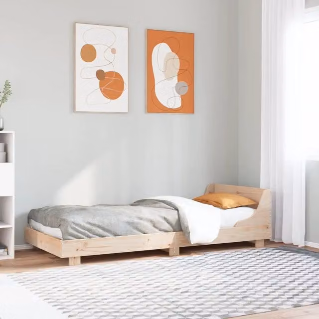 Struttura Letto senza Materasso Design Mania in Legno Massello di Pino Grezzo L/P/H: 90 x 190 x 93,5 cm