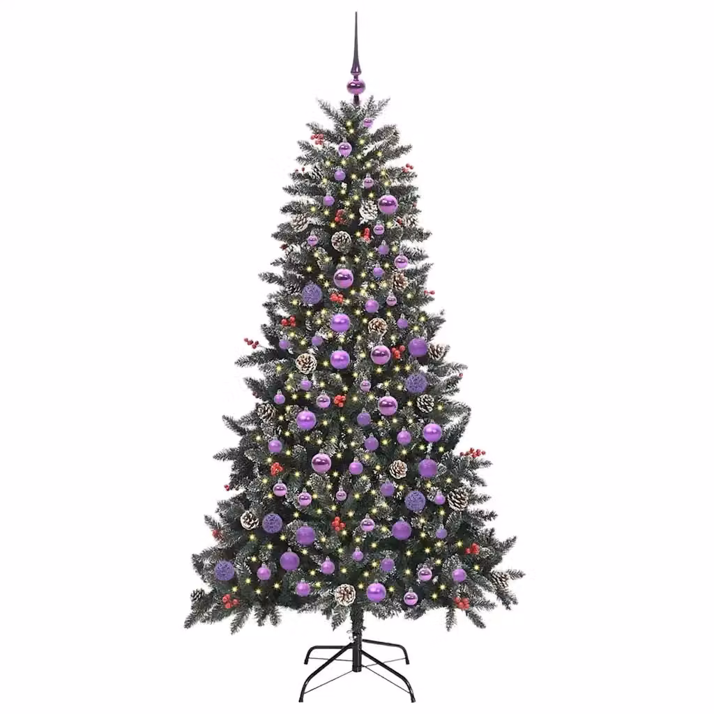 Albero di Natale artificiale verde vidaXL con 300 LED luce bianca calda, Altezza: 180 cm – 2
