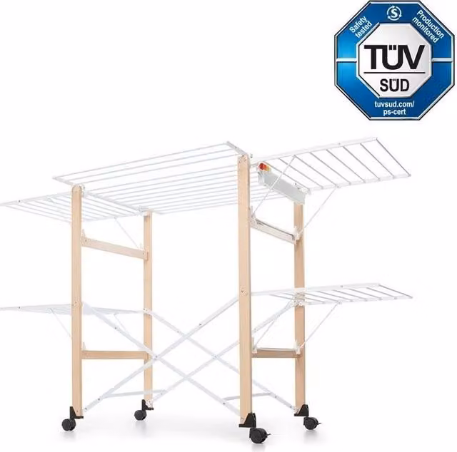 Stendibiancheria pieghevole Foppapedretti GULLIVER EVO con ruote, capacità 27 m, colore beige o bianco