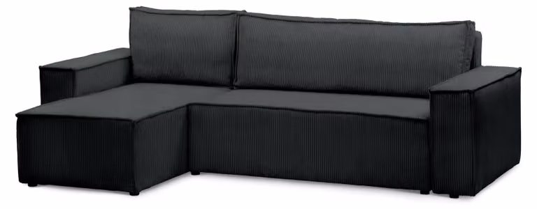 Divano angolare con funzione letto, modello Agi, colore antracite