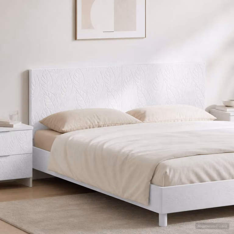 Testiera da muro vidaXL DELFT moderna in legno ingegnerizzato bianco lucido con ripiano integrato L 160 x H 50 x P 14 cm
