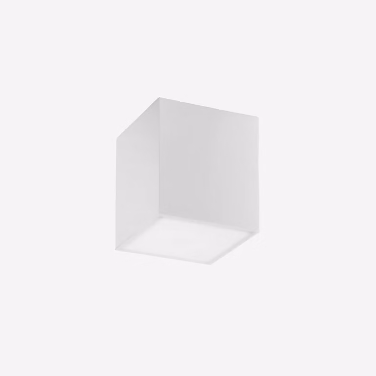 Lampada da soffitto LIVING in gesso bianco verniciabile, 14 cm.