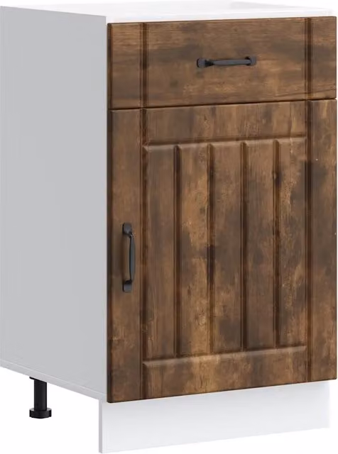 Base da cucina Lucca Rovere Fumo in legno multistrato marrone con ante a battente