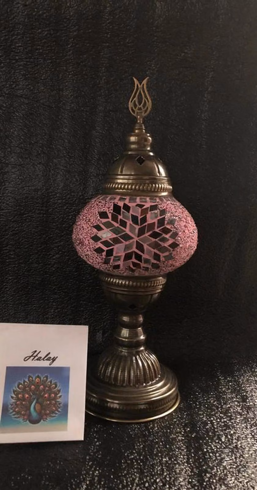 Lampada turca Sfeerlamp realizzata a mano con motivo a rose – Lampada da comodino colorata a mosaico per un tocco orientale