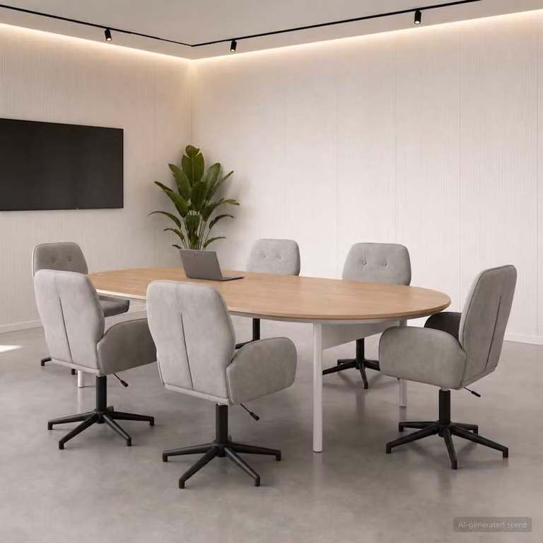 Set di 6 sedie da scrivania girevoli vidaXL in velluto grigio con ruote, L/P/H: 54 x 55 x 90 cm
