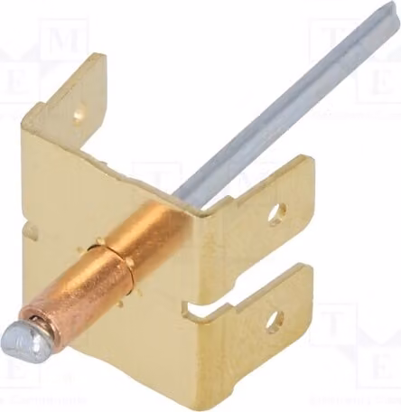 2 connettori: piatti, 4 poli, connettore maschio 6,3 mm, spessore 0,8 mm, con rivetto in rame, codice prodotto 388041.60 - Connessione a saldare