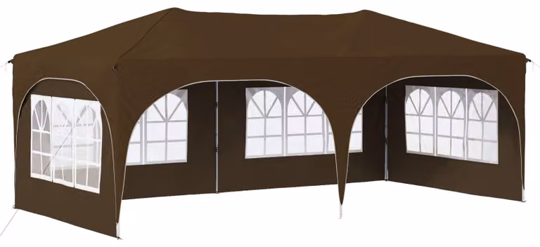 Tenda per feste a pop-up 575 x 288 x 245 cm Tortora