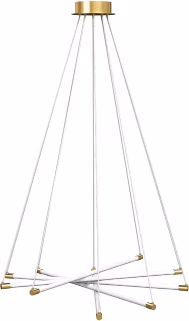 Plafoniera a sospensione LED moderna da 50W con 5 tubi luminosi regolabili e altezza regolabile, ideale per soggiorno, sala da pranzo e cucina, colore oro e bianco