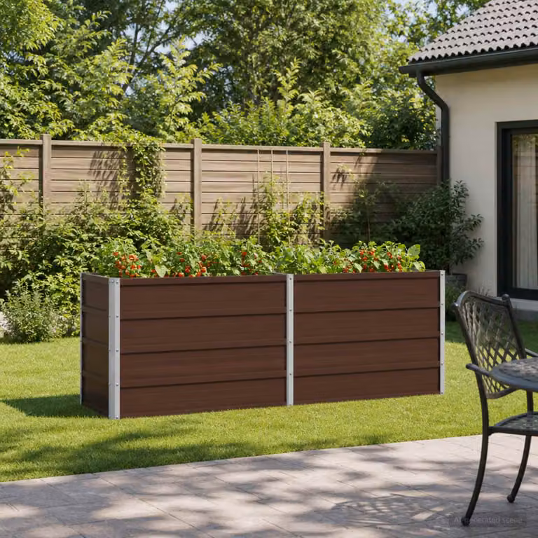 Letto rialzato da giardino vidaXL in metallo Corten marrone L: 160 cm, P: 40 cm, H: 55 cm