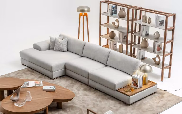Sofa Couch Polster Möbel Wohnlandschaft Grau Eckgarnitur Weiche Couchen