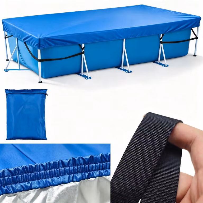 Telo copri piscina - Telo copertura rettangolare - 450 x 220 cm - Tessuto Oxford