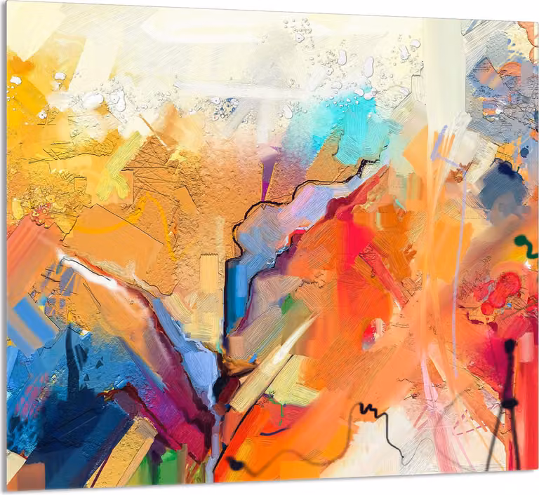 GLASPLATTE FÜR KÜCHE 65x60 Bunt
