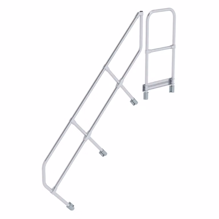 Corrimano MUNK per scale a 45° con piattaforma, 7 gradini