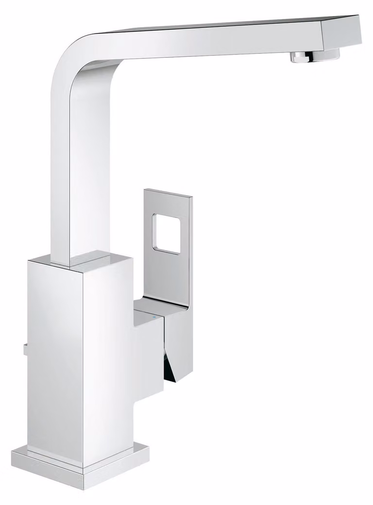 Miscelatore per lavabo, modello "L", girevole a 360°, cromato, ECO