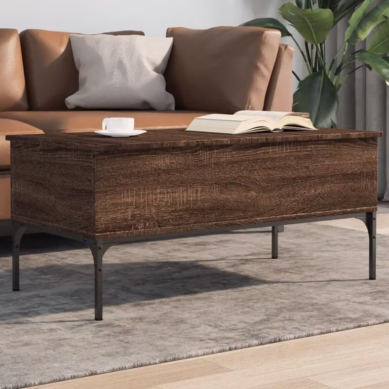Maison Exclusive - Tavolino marrone effetto rovere 100x50x45 cm Materiale ligneo Metallo
