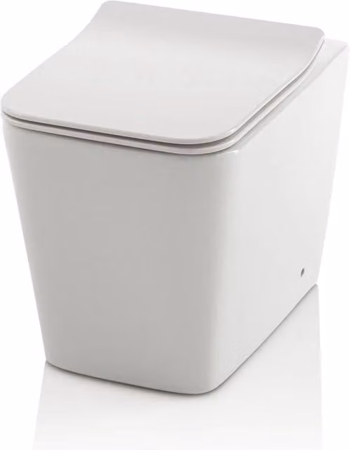 WC a terra BASE AQA DESIGN in ceramica bianco con chiusura soft-close L 36 cm, P 40 cm, H 56 cm