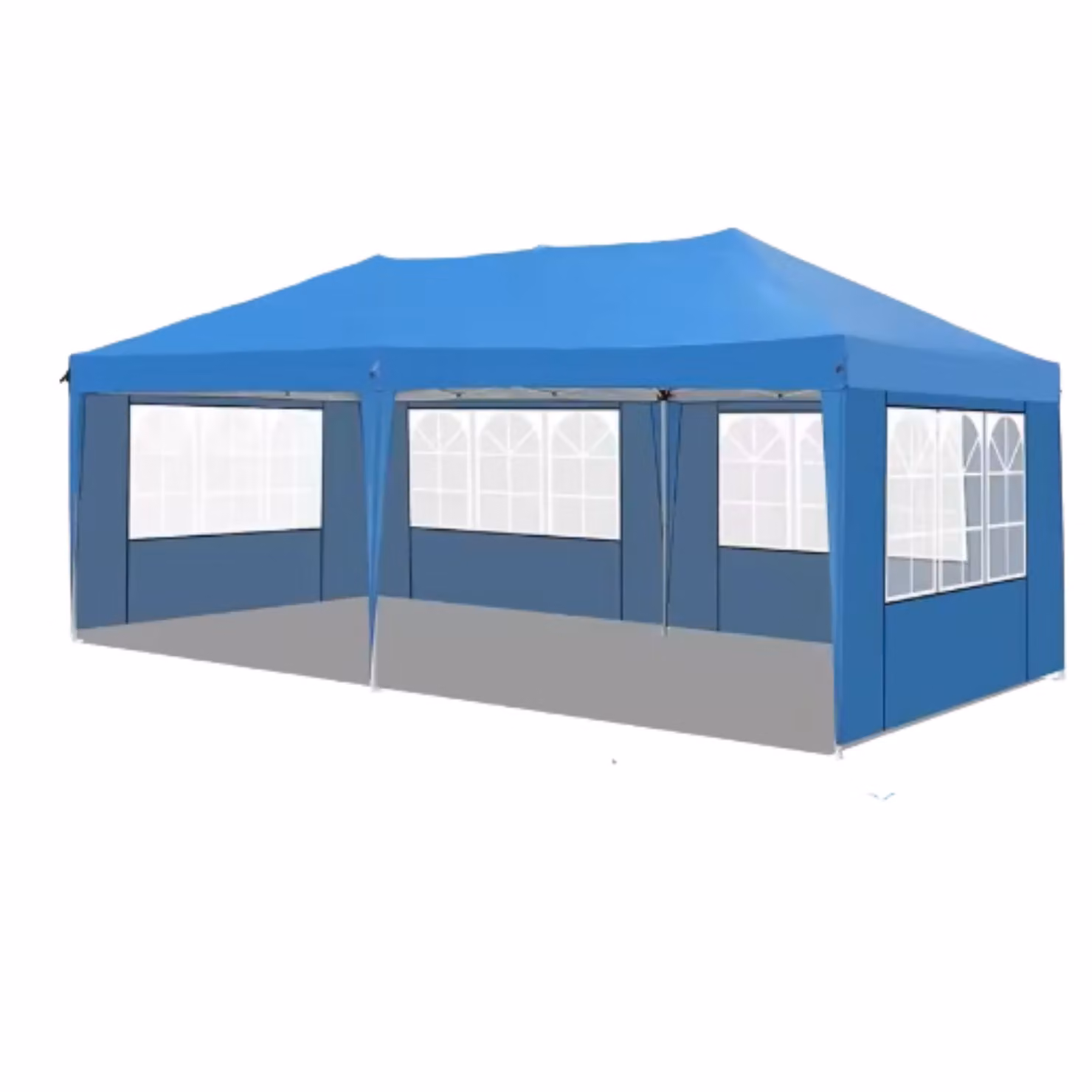Tenda per feste con pareti laterali - 300x600 cm - Pieghevole - Blu - Tessuto Oxford 420D - Padiglione Easy-Up - Impermeabile e resistente alle intemperie - Altezza regolabile