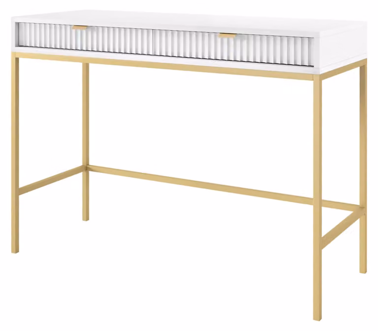 Tavolino da trucco Selsey, realizzato in legno ingegnerizzato, lunghezza 104 cm
