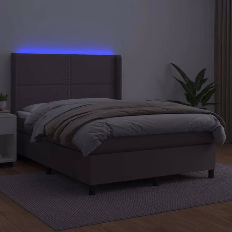 Maison Exclusive - Giroletto Molle con Materasso e LED Grigio 140x200cm Pelle finta