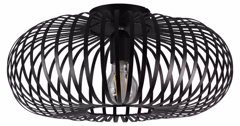 Lampada da soffitto Trio Leuchten Johann, Ø 40 cm, 60 W, nera