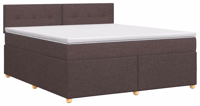 Letto a molle con materasso marrone scuro 140 x 200 cm in tessuto