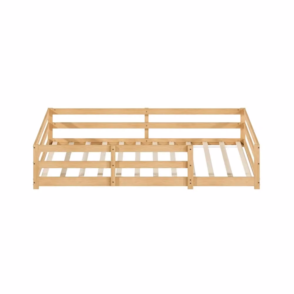 Letto Montessori Minimal in Pino Massello Colore Naturale L: 140 cm, P: 200 cm, H: 40 cm – 2