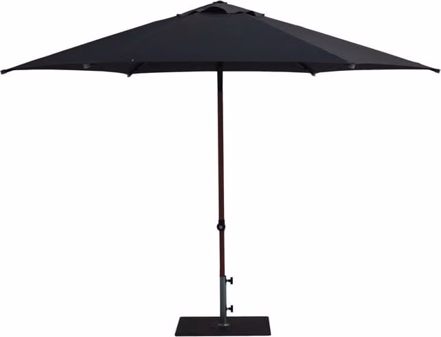 Ombrellone da Giardino Ø3 m Palo Ø38 mm in Alluminio Effetto Legno Tessuto Poliestere Trend Wood Antracite